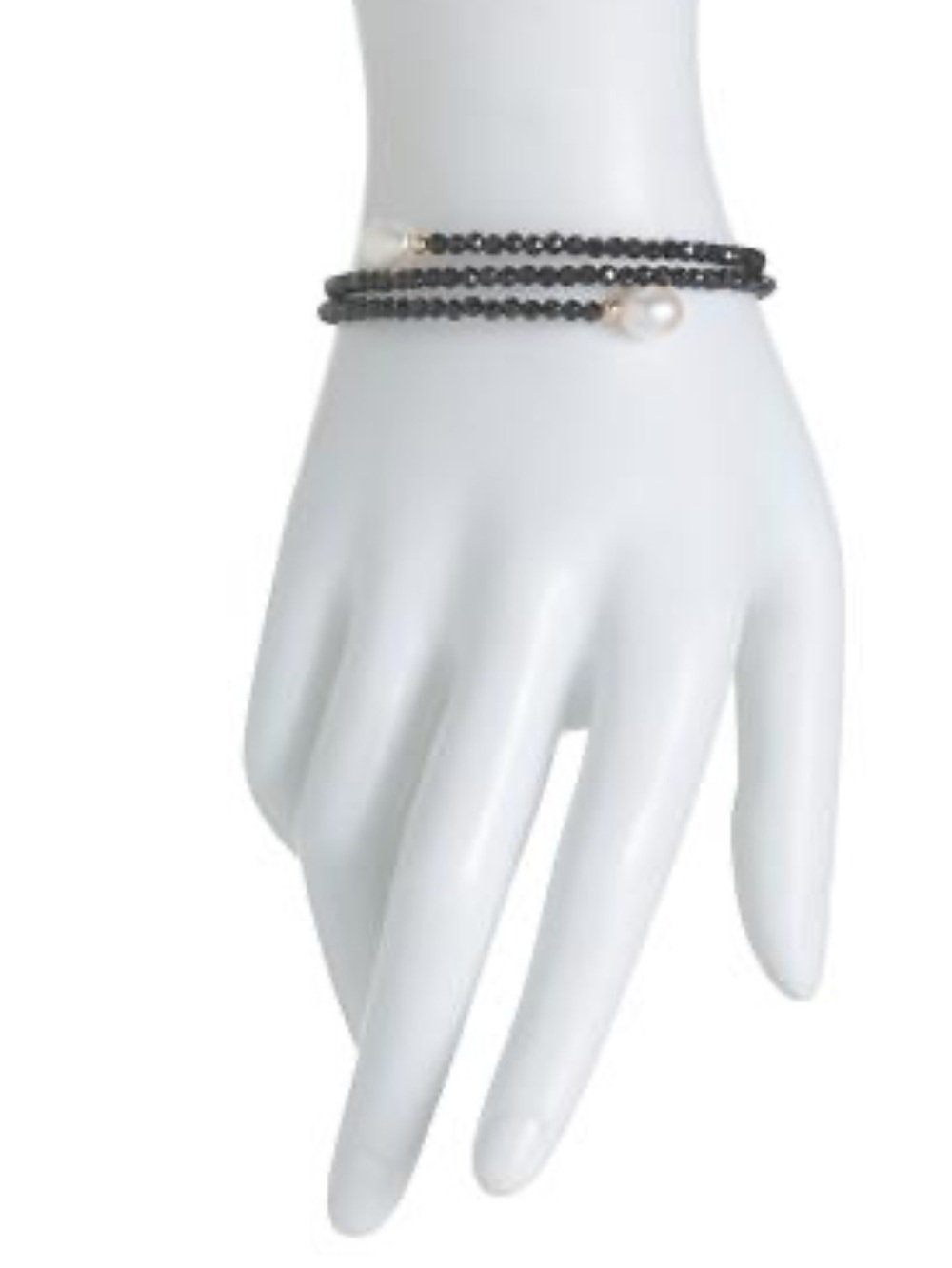 GEORG K
made in usa 14kt gold black spinel pearl
wrap bracelet